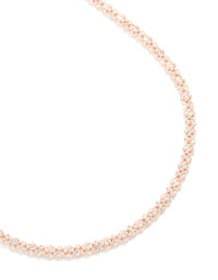 Rose Gold Plated Diamante Fireball Chain Necklace - link has visual effect only