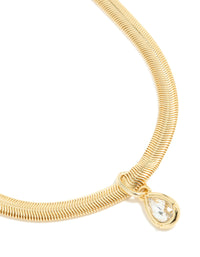 Gold Plated Diamante Centre Thick Snake Chain Necklace - link has visual effect only