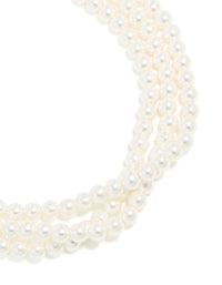 Gold Plated Pearl Short Triple Layered Necklace - link has visual effect only