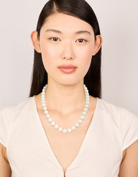 Gold Plated Diamante & Pearl Necklace - link has visual effect only