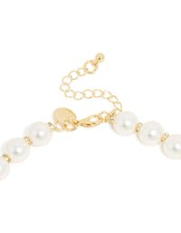Gold Plated Diamante & Pearl Necklace - link has visual effect only