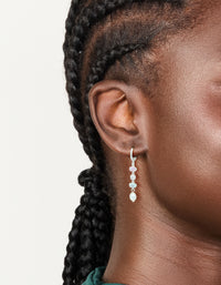 Silver Plated Cubic Zirconia & Freshwater Pearl Drop Earrings - link has visual effect only