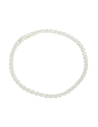 Silver Plated Cubic Zirconia Oval Tennis Bracelet - link has visual effect only