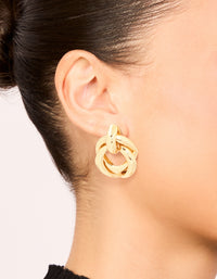 Gold Plated Brass Angular Doorknocker Earrings - link has visual effect only