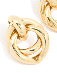 Gold Plated Brass Angular Doorknocker Earrings - link has visual effect only
