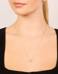 Gold Plated Brass Mini Pretzel Pendant Necklace - link has visual effect only