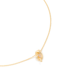 Gold Plated Brass Mini Pretzel Pendant Necklace - link has visual effect only
