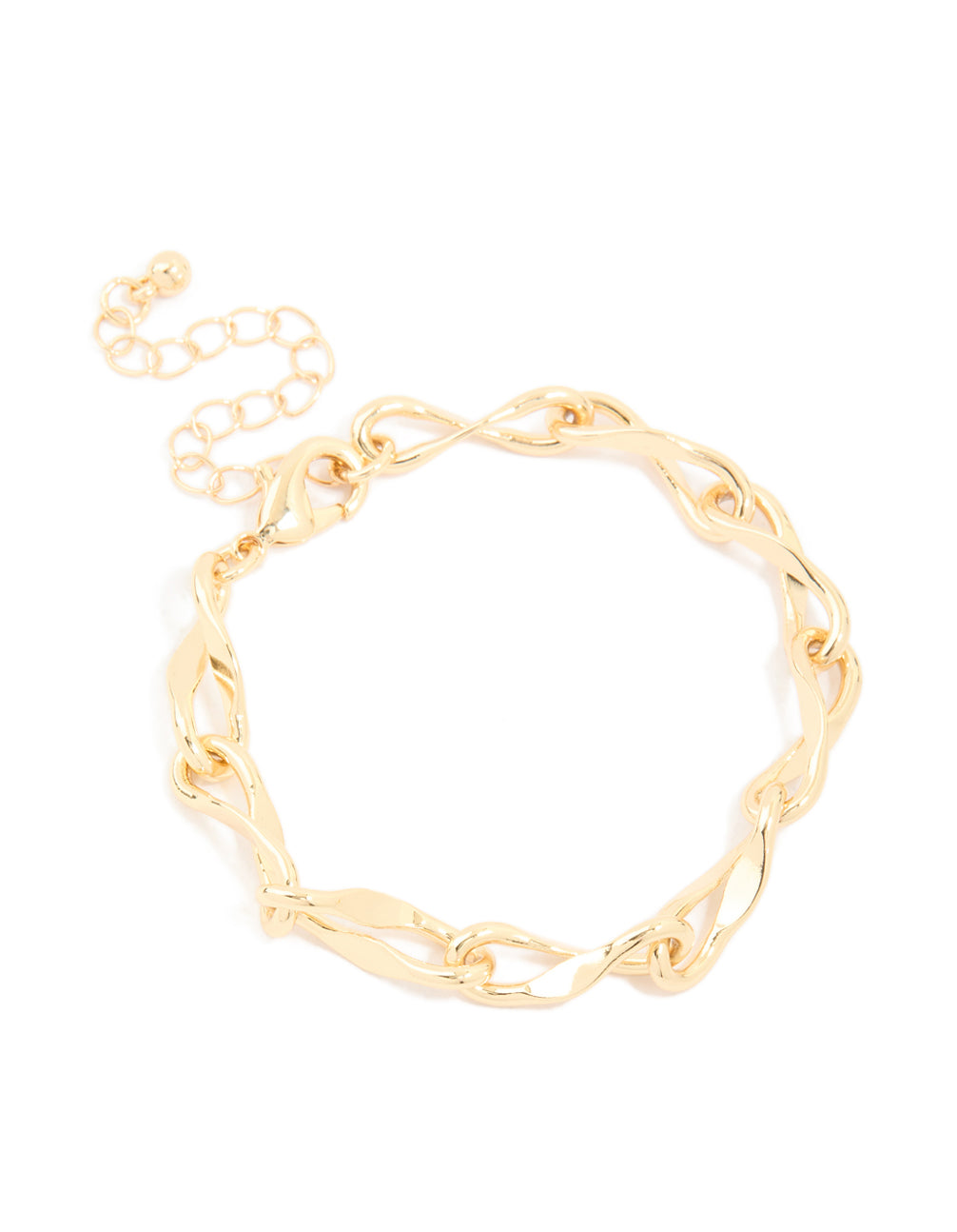 Gold Plated Brass Large Figure 8 Chain Bracelet
