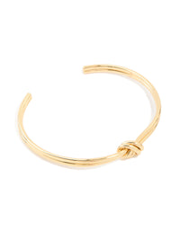 Gold Plated Brass Dual Knot Wrist Cuff - link has visual effect only