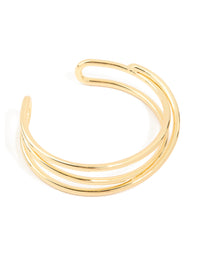 Gold Plated Brass Criss Cross Cuff Wrist Cuff - link has visual effect only