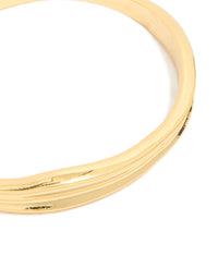 Gold Plated Thin Line Wrist Cuff - link has visual effect only