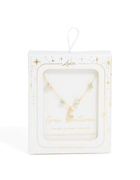Gold Plated Green Aventurine Semi-Precious Stone Cubic Zirconia Letter C Necklace - link has visual effect only
