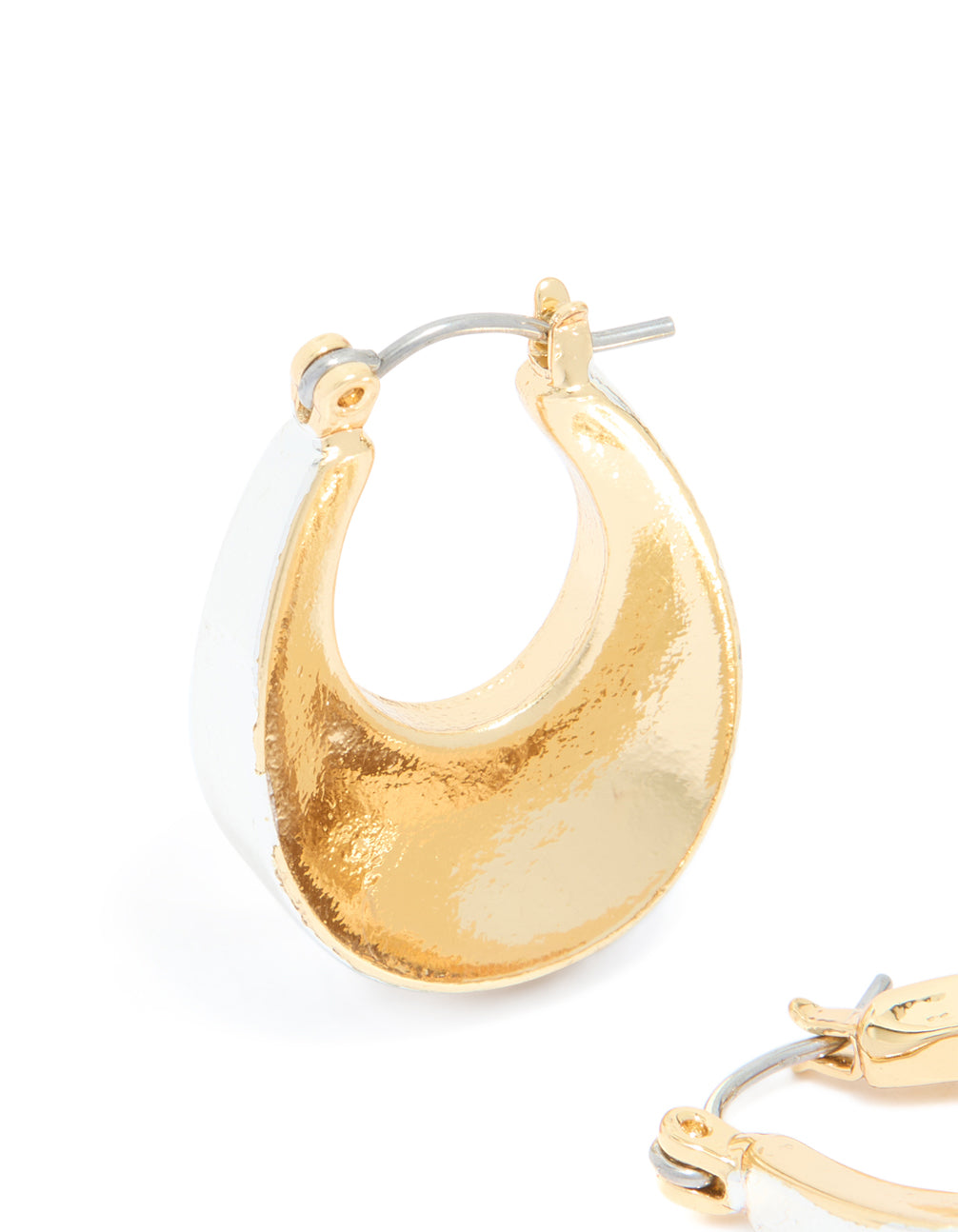 Mixed Metal Plated Small Graduated Flat Hoop Earrings