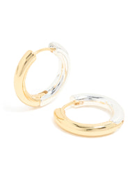 Mixed Metal Plated Classic Hoop Earrings - link has visual effect only