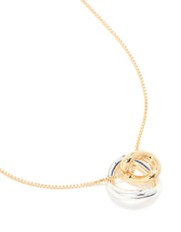 Mixed Metal Plated Swirl Pendant Necklace - link has visual effect only