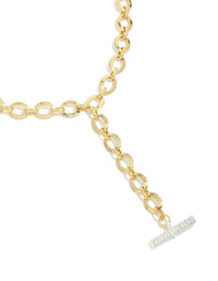 Mixed Metal Plated Cubic Zirconia Bar Chain Y-Necklace - link has visual effect only
