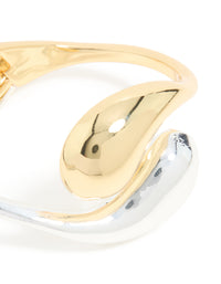 Mixed Metal Plated Large Yin-Yang Wrist Cuff - link has visual effect only