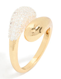 Mixed Metal Plated Cubic Zirconia Pavé Wrap Ring - link has visual effect only