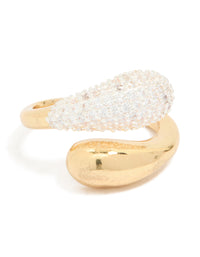 Mixed Metal Plated Cubic Zirconia Pavé Wrap Ring - link has visual effect only