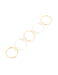 Mixed Metal Solid Link Rings 5 Pack - link has visual effect only