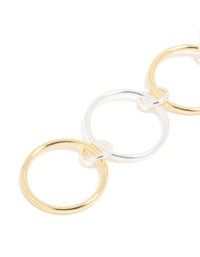 Mixed Metal Solid Link Rings 5 Pack - link has visual effect only