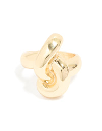Gold Plated Large Knot Ring - link has visual effect only
