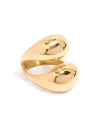 Waterproof Gold Plated Stainless Steel Open Orb Ring - link has visual effect only