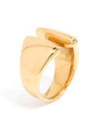 Waterproof Gold Plated Stainless Steel Chunky Open Ring - link has visual effect only