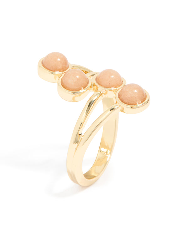 Gold Plated Stacked Pebbles Ring