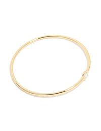 Gold Plated Cubic Zirconia Circle Bezel Bangle - link has visual effect only