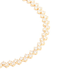Gold Plated Cubic Zirconia Zig Zag Tennis Bracelet - link has visual effect only