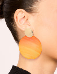 Gold Orange Shell Hammered Drop Earrings - link has visual effect only
