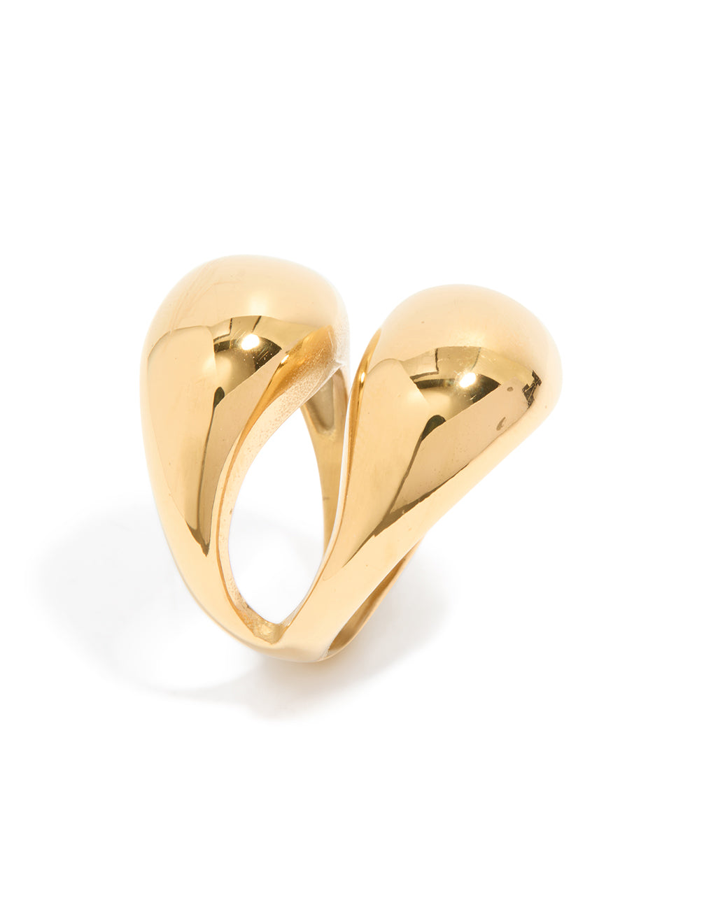 Designed with waterproof gold plated stainless steel open orb ring side detail view