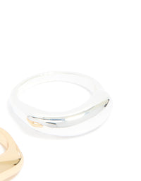 Mixed Metal Plated Bar Stacking Rings 2-Pack - link has visual effect only