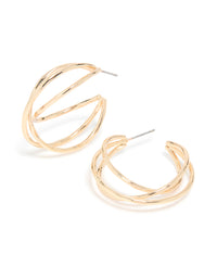 Gold Dainty Wrap Hoop Earrings - link has visual effect only