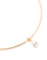 Gold Cubic Zirconia Centre Collar Tube Necklace - link has visual effect only