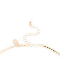 Gold Cubic Zirconia Centre Collar Tube Necklace - link has visual effect only