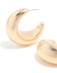 Gold Textured Soft Open Hoop Earrings - link has visual effect only
