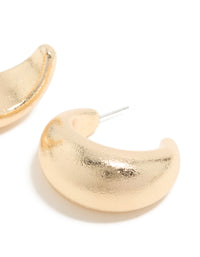 Gold Textured Soft Open Hoop Earrings - link has visual effect only