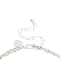 Silver Cubic Zirconia Heart & Teardrop Pendant Layered Necklace - link has visual effect only