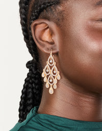 Gold Diamante Diamond Shaped Dangly Earrings - link has visual effect only
