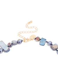 Blue & Purple Genuine Shell Necklace - link has visual effect only