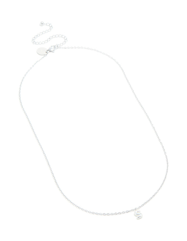 Waterproof Stainless Steel Mini Bubble Letter S Necklace