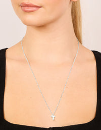 Waterproof Stainless Steel Mini Bubble Letter T Necklace - link has visual effect only