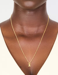 Waterproof Gold Plated Stainless Steel Mini Bubble Letter I Necklace - link has visual effect only