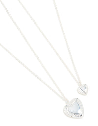 Silver Plated Heart Necklaces 2 Pack - link has visual effect only