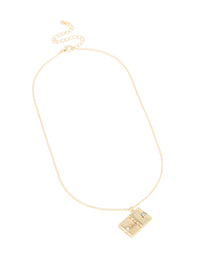 Gold Plated Cubic Zirconia Heart Locket Necklace - link has visual effect only