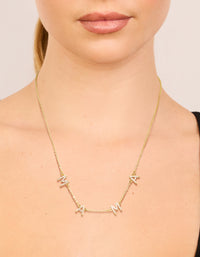 Gold Plated Cubic Zirconia 'Mama' Letter Necklace - link has visual effect only