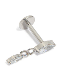 Titanium Diamante Marquise Drop Single Flat Back Stud - link has visual effect only