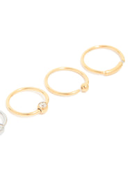 Mixed Metal Surgical Steel Open Nose Rings 6-Pack - link has visual effect only